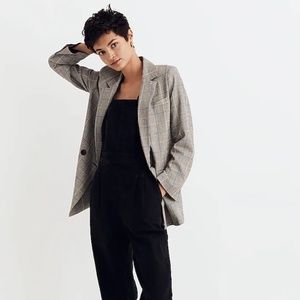 Madewell Caldwell Double-Breasted Blazer in Palmyra Plaid